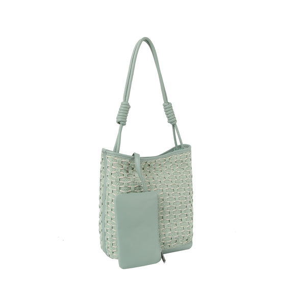 handbag republic 2 in 1 wocen tote with pouch Mint handbag republic 2 in 1 wocen tote with pouch Mint