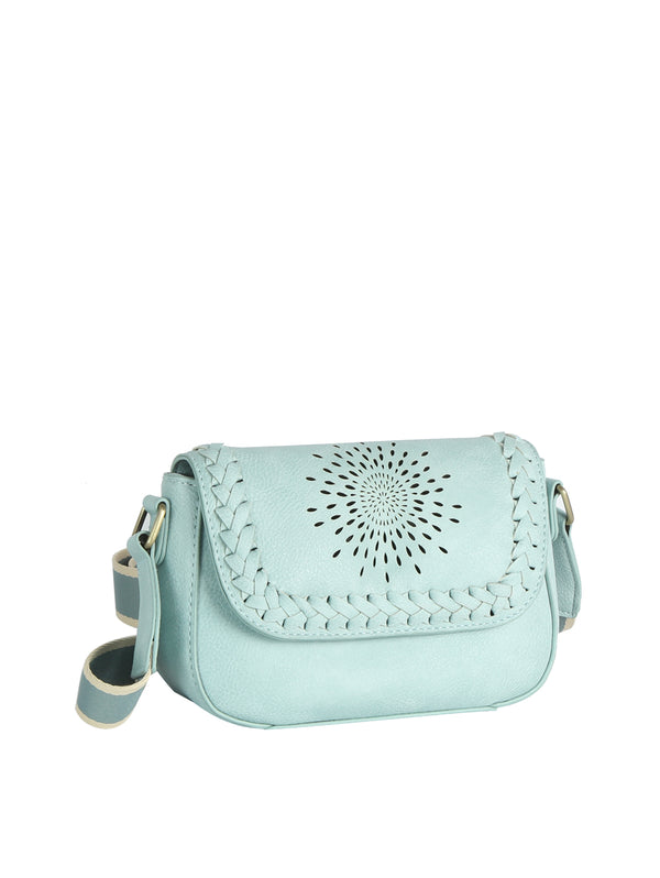 Handbag Republic Calin Front Flap Saddle Black