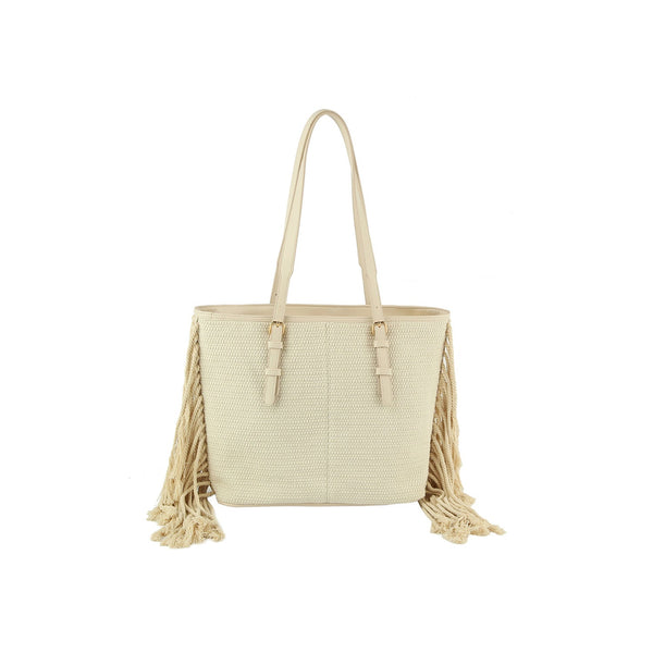handbag republic Corve texture fringe tote Beige
