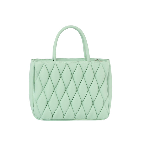 Handbag Republic Puffy Quilted Boxy Tote Bag Mint
