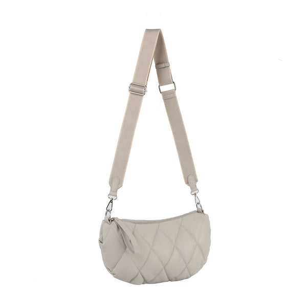 Handbag Republic Quilted Half Moon Crossbody Tan