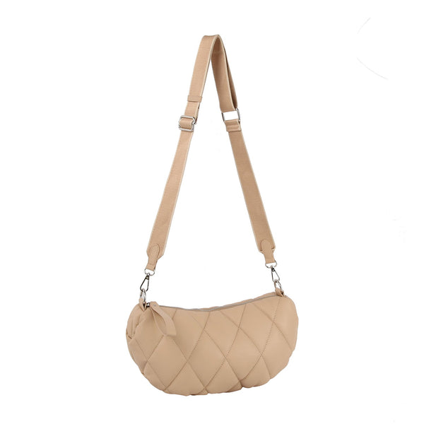 handbag republic Quilted half moon crossbody Tan