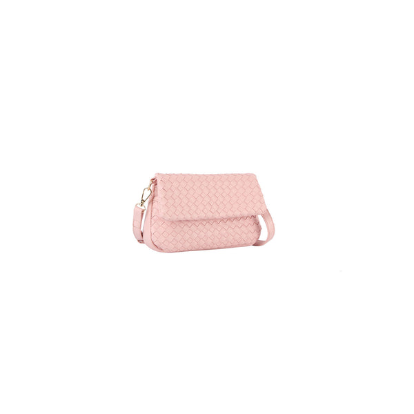 Handbag Republic Weaved Front Flap Crossbody Blush