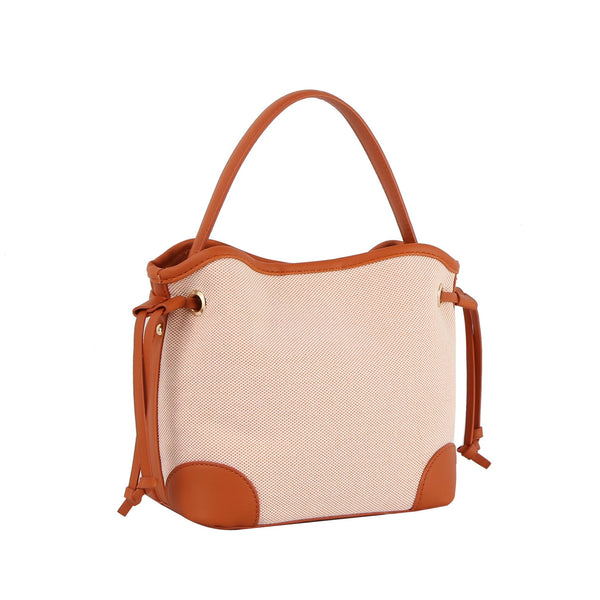 handbag republic Mini canvas leather top handle satchel Orange