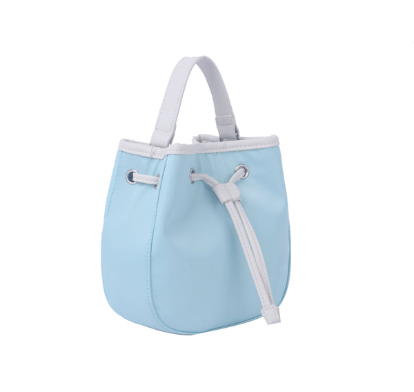 Handbag Republic Mini Nylon Drawstring Satchel Shoulder Bag Sky Blue