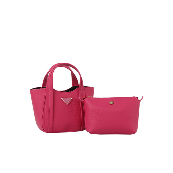 Handbag Republic Mini Triangle Plaque 2 In 1 Tote Bucket Bag Black