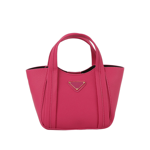 handbag republic Mini triangle plaque 2 in 1 tote bucket bag Black