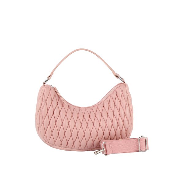 Handbag Republic Nylon Puffy Quilted Hobo Shoulder Bag Blush