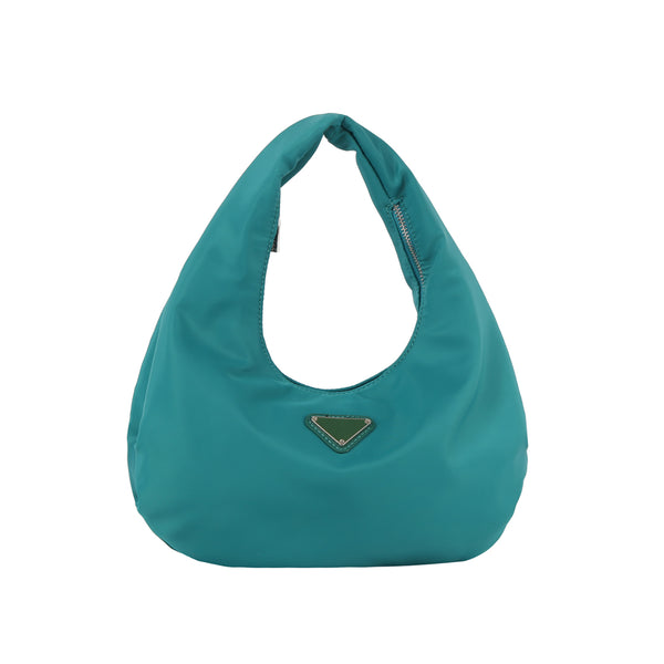 Handbag Republic Nylon Triangle Baquette Shoulder Bag Turquoise