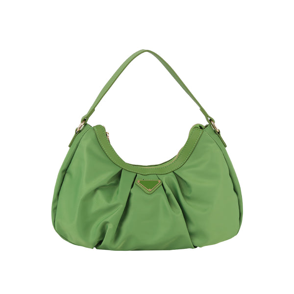 Handbag Republic Nylon Triangle Plaque Crescent Shoulder Bag Lime