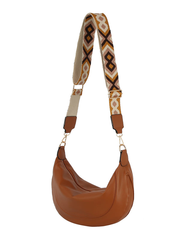 handbag republic Oversized half moon slouchy guitar strap shoulder Forest Green