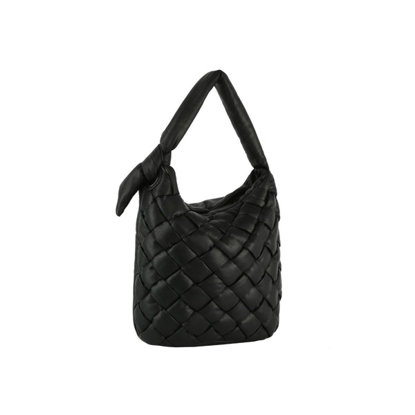 Handbag Republic Padded Woven Tie Handle Hobo Almond