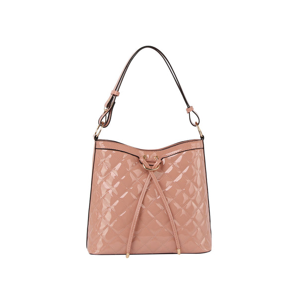 Handbag Republic Patent Glossy Quilted Shoulder Bag Silver