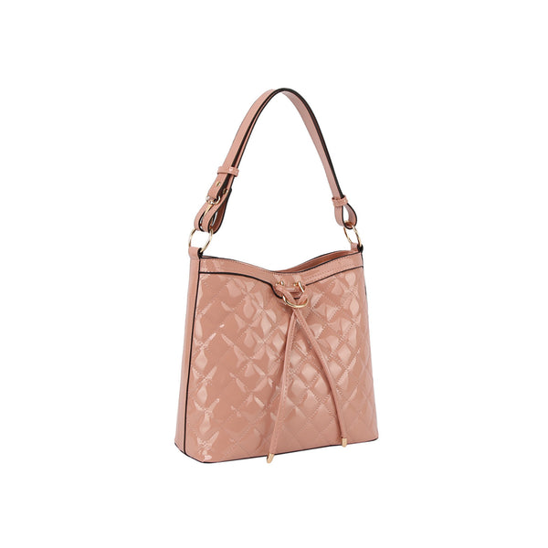 handbag republic Patent glossy quilted shoulder bag Silver