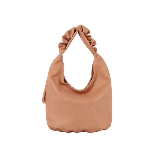 Handbag Republic Ruched Handle Side Pocket Hobo Shoulder Bag Coral