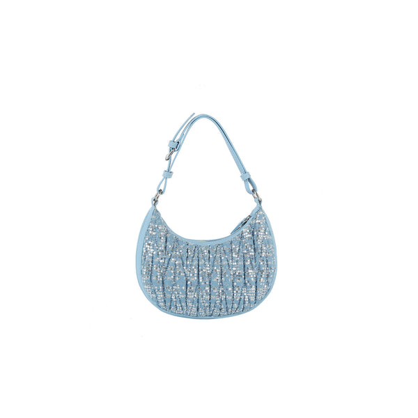 handbag republic Spangled and quilted denim shoulder bag Light Denim
