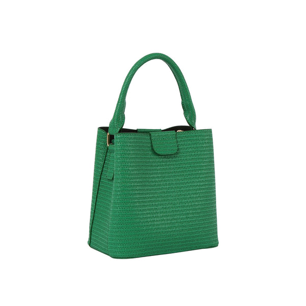 handbag republic Straw textured multi-compartment satchel crossbody Emerald