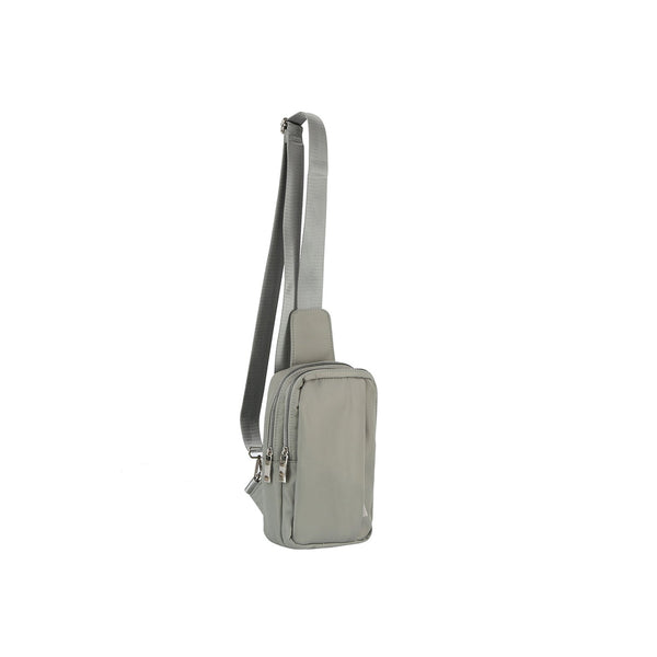 Handbag Republic Unisex Triple Zips Nylon Sling Navy Blue