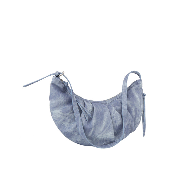 Handbag Republic Washed Denim Crescent Crossbody Shoulder Bag Denim