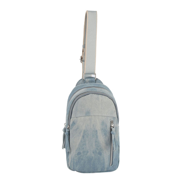 Handbag Republic Washed Denim Sling Backpack Light Denim