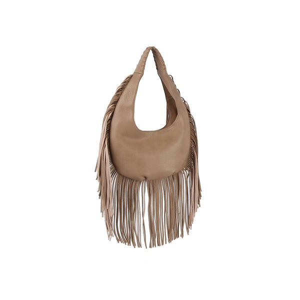 handbag republic Whip stitched and fringed hobo Brown