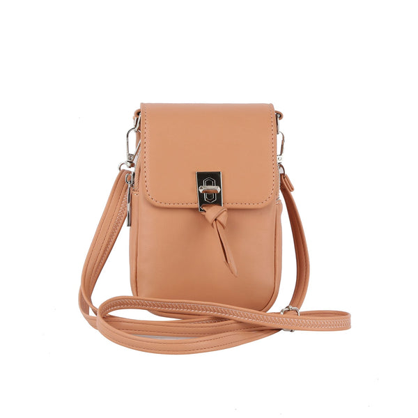 handbag republic Women Front Flap Double Zip Crossbody Almond