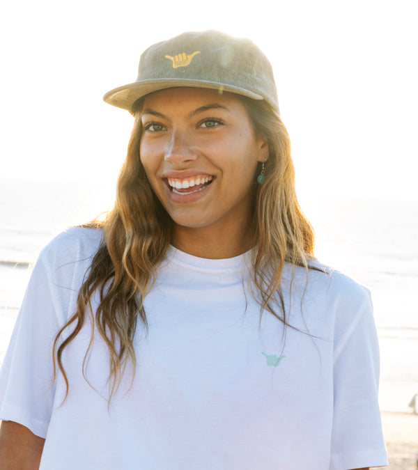 Hang Loose Shaka Cord Cap - Dry Green