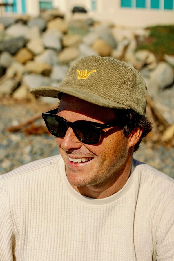hang loose Shaka Cord Cap - Dry Green
