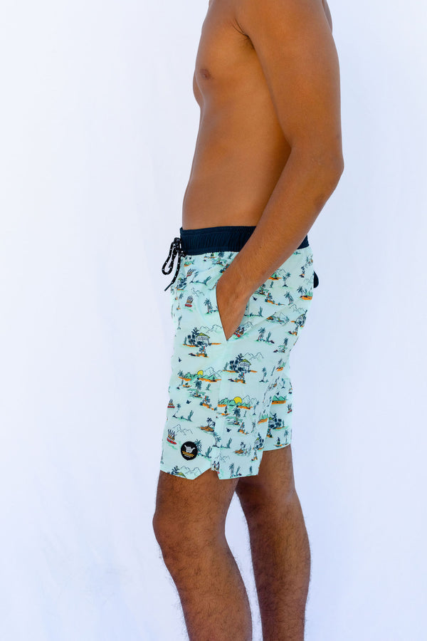 Hang Loose Share Aloha Boardshort - Acqua