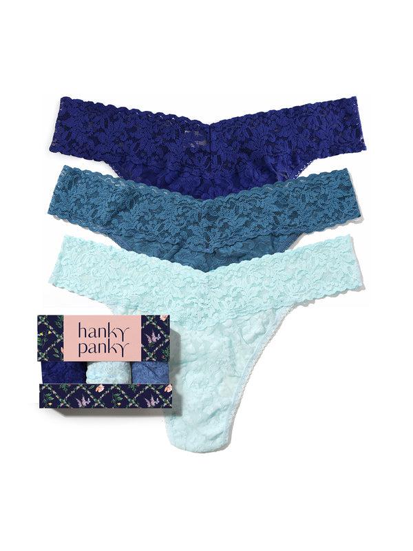 hanky panky 3 Pack Signature Lace® Original Rise Thongs In Printed Box