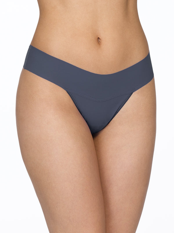 hanky panky BreatheSoft® Natural Rise Thong Granite Grey