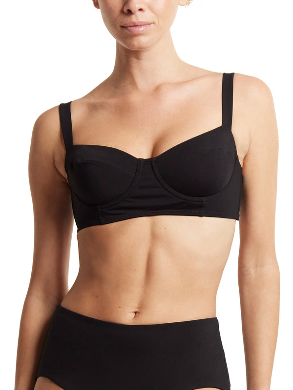 Hanky Panky Balconette Bikini Swimsuit Top Black