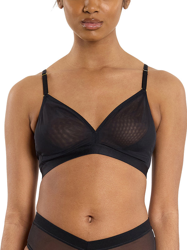 hanky panky Mesh Triangle Bralette Black