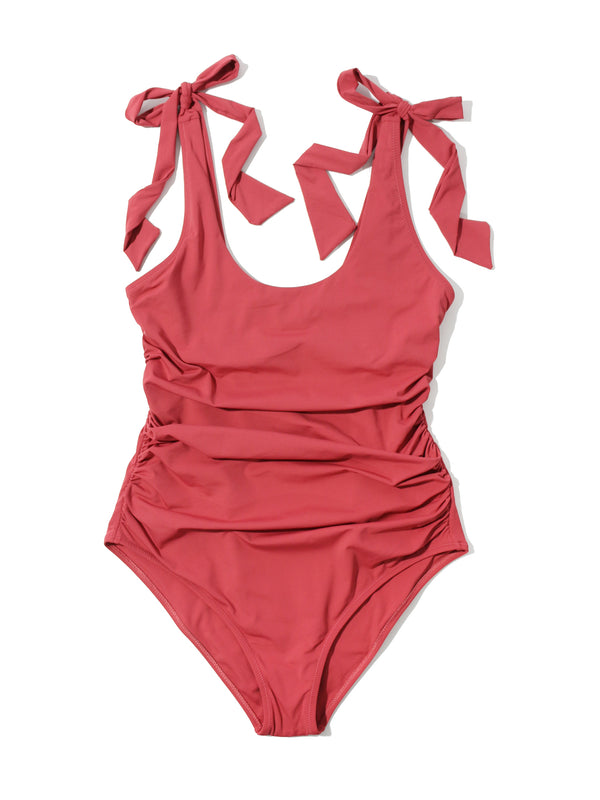 Hanky Panky Ruched Bow One Piece Sunbaked Red Sale