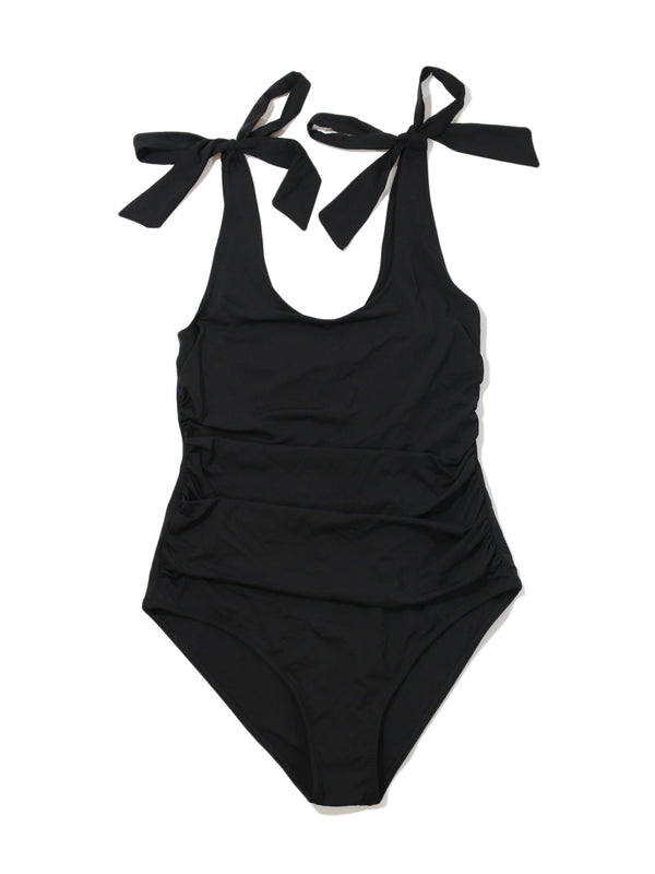 Hanky Panky Ruched Bow One Piece Swimsuit Black