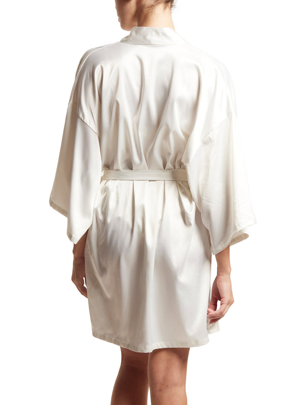 Hanky Panky Satin Sleep Robe Light Ivory Sale