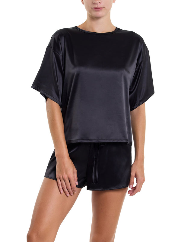 hanky panky Satin Sleep Tee Black Sale