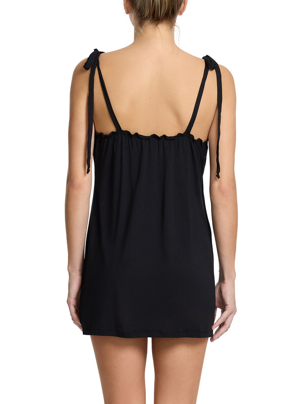 Hanky Panky Unwind Ruffle Chemise Black