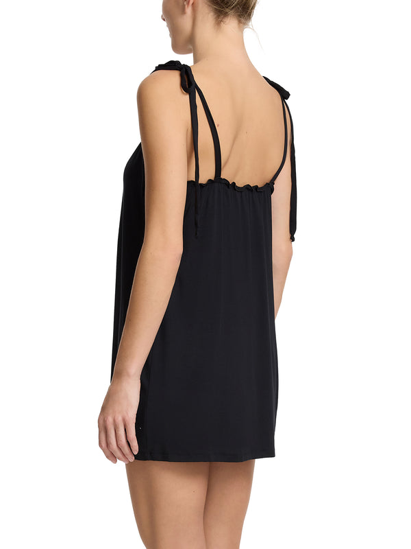 Hanky Panky Unwind Ruffle Chemise Black