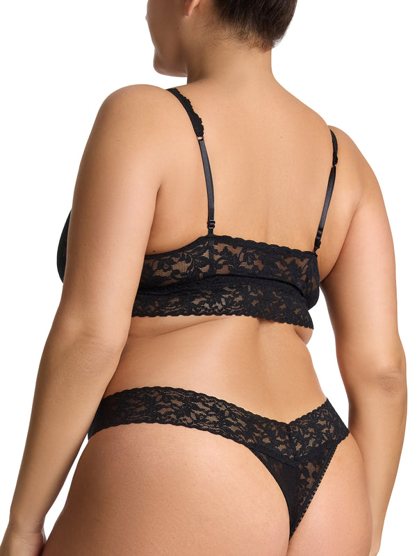 Hanky Panky V-Neck Retro Lace Bralette Black