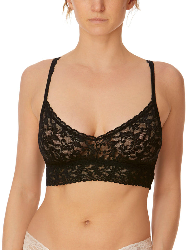 hanky panky V-Neck Retro Lace Bralette Black