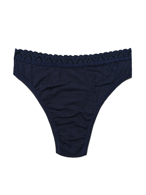 Hanky Panky MellowLuxe™ High Cut Thong Bicoastal Blue Sale