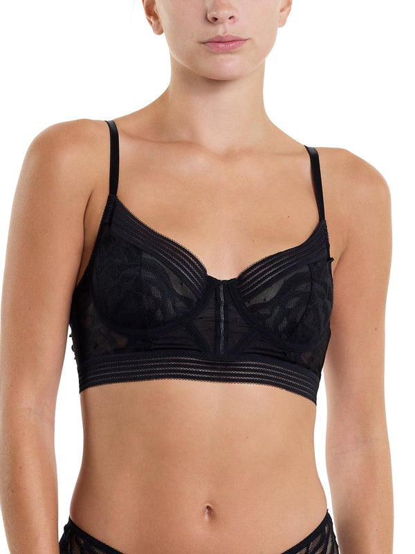 hanky panky &oh™ Glamorous Grunge Longline Underwire Bra Black Sale