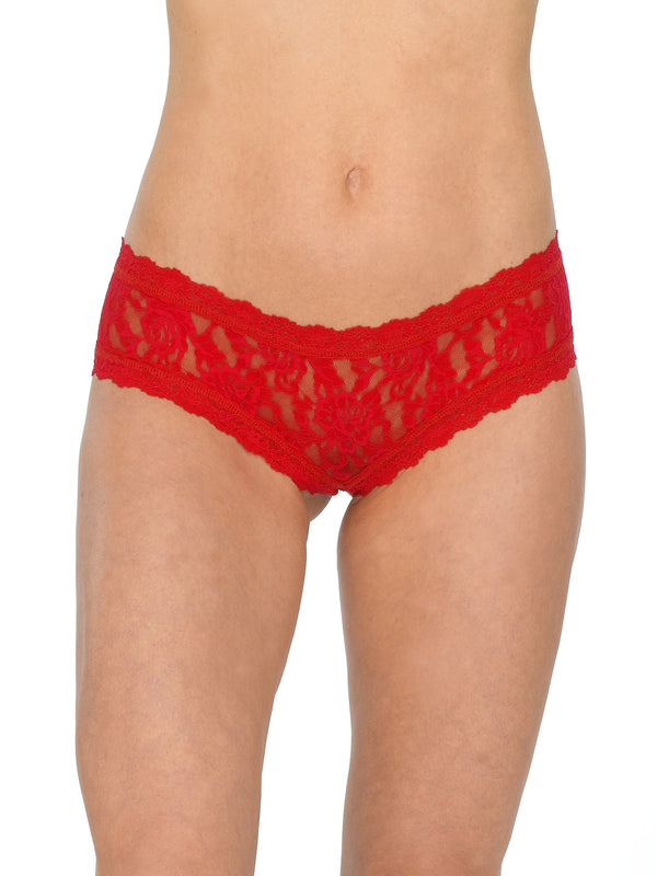 Hanky Panky &oh™ Signature Lace Crotchless Cheeky Hipster Red
