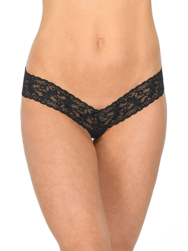hanky panky &oh™ Signature Lace Crotchless Thong Black