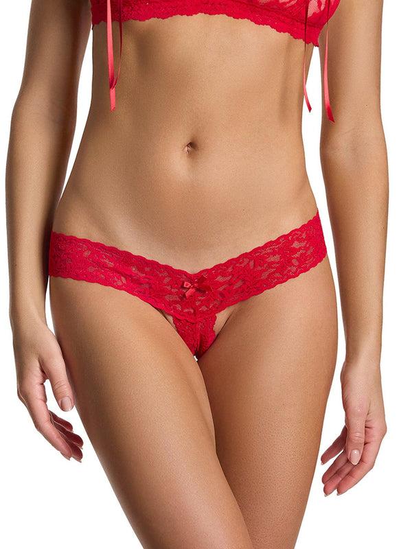hanky panky &oh™ Signature Lace® Crotchless Thong Red