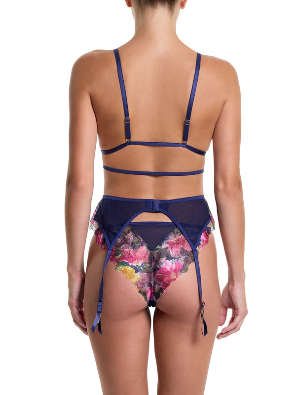 Hanky Panky &oh Wildly Blooming Garter Belt Dark Sky Blue Sale