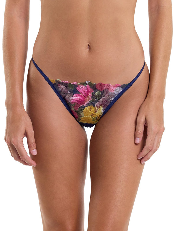 hanky panky &oh Wildly Blooming Tanga Dark Sky Blue Sale