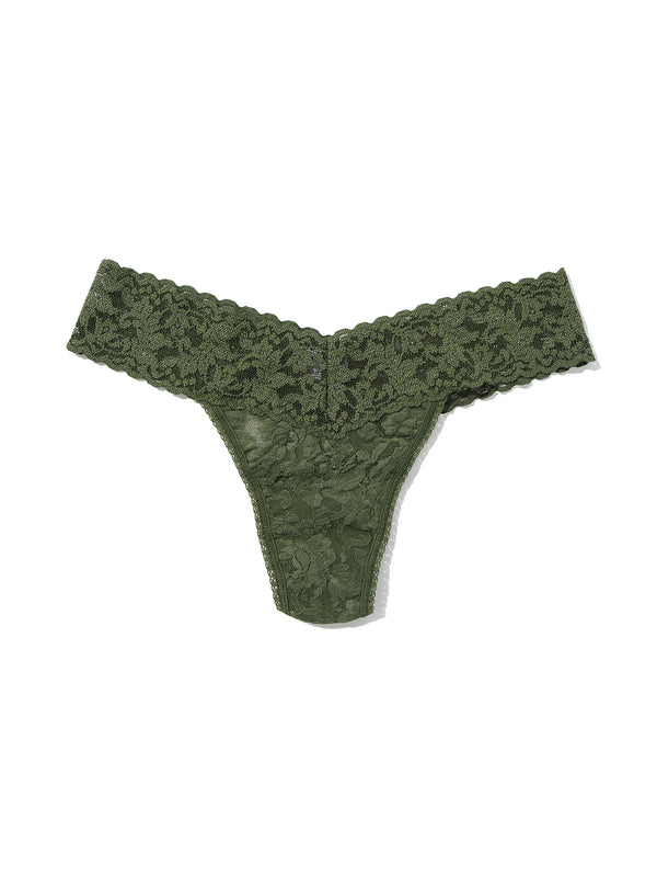 hanky panky Petite Size Signature Lace® Low Rise Thong Herb Green