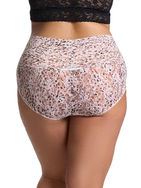 Hanky Panky Plus Size Printed Retro Lace V-Kini Unconventional White